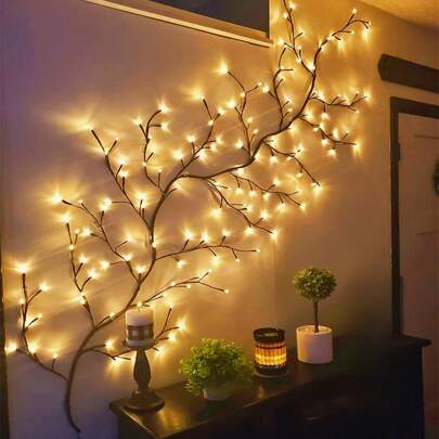 72LEDs, Enchanted Willow Vine Lights, USB Power, Christmas Swags Decorations Indoor Room Decor, Lighted Willow Vine Lights For Walls Bedroom Home Decor Christmas Decoration XMAS Decor Christmas Tree Gift Decor Thanksgiving Wedding Home Decor Fall Decor Autumn Decor Birthday Decorations For Gifts Party Supplies Indoor Outdoor Garden Holiday Festival Decor Halloween Decor Wall Decor Halloween Ornaments