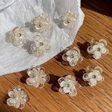 8 件/12 件/套什锦金属水晶花发夹发饰优雅爪夹，学校用品，大学