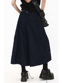 Quần jeans ống rộng dài 7/10, túi tua rua cổ điển, quần ống đứng bó ống đứng thoải mái mới cho mùa hè - Rửa tối - Xem 9