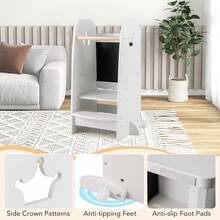 Multi-Purpose Kids Kitchen Tower Children Standing Tower Kids Stool Helper - White - View 8