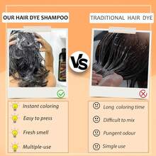 Hair Dye Shampoo 3 In 1, Long-Lasting Gray Hair Coverage, Natural Dark Coffee Hair Color Shampoo With Herbal Ingredients, Easy Application Shampoo Para Canas Women Men 16.9 Fl Oz - Chestnut Brown - View 8