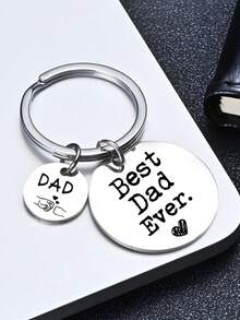 1pc DAD Father's Day Gift, Funny And Grateful Small Gift, Stainless Steel Engraved Keychain, Heartwarming Small Gift For Dad Christmas