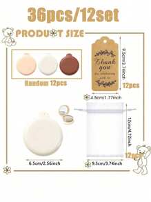 18pca-婴儿洗礼派对礼品、婴儿性别揭晓派对用品礼品、小巧的镜子梳子、散装婚礼派对宾客礼品、便携式钱包旅行镜发刷套装（带感谢标签）欧根纱袋、带镜子的旅行梳（多色）、简约便携、可折叠梳子、纯色迷你折叠气囊按摩梳、口袋梳、便携式户外、家居、返校、男女生学校用品、背包、学校用品