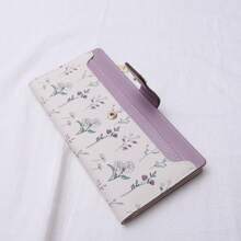 Suphiar Floral Pattern Zip-Up Long Wallet Foldable For Women Wallet Purse Wallet - Purple - View 2