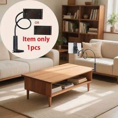 Universal 360° Rotating Phone Holder With Flexible Gooseneck, Dual Clips And Spiral Base - Multifunctional Stand For Live Streaming, Car, Bedside, Outdoor Activities, Etc. Perfectly Fits Tilted Nightstands, Meets 12 Scenarios