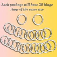 25mm / 38mm Anillos de carpeta de hojas sueltas de 20 piezas, anillo de metal con bisagras Carpeta de libros Anillos de llave dividida Álbum de recortes Álbum de hojas sueltas Clip.3 tamaños disponibles(25mm) - 38 mm - Ver 1
