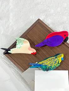 1 peça de prendedor de garra de pássaro, andorinha, papagaio, acessório de cabelo personalizado da moda para rabo de cavalo, coque, decoração de cabelo com garra, acessórios de cabelo para presente, acessórios de outono - Multicolorido - Ver 1