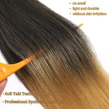 1/3/7 Packs Braiding Hair Pre Stretched 20/26/30 Inch Prestretched Knotless Kanekalon Hair Long Straight Synthetic Box Braids Yaki Texture Hot Water Setting Hair Extensions, T27 - Blonde Ombre - View 4