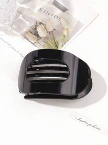 法式扁平椭圆发夹、豹纹发夹、多功能发夹、扁平鳄鱼皮发夹、弧形树脂发夹、发饰 - 彩色 - 查看 15