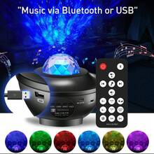 Star Projector, Galaxy Projector For Bedroom, LED Night Light Projector With Bluetooth Speaker, Timer, Remote Control, Gifts For Kids, Adults, Christmas, Birthday - RGB - Xem 2