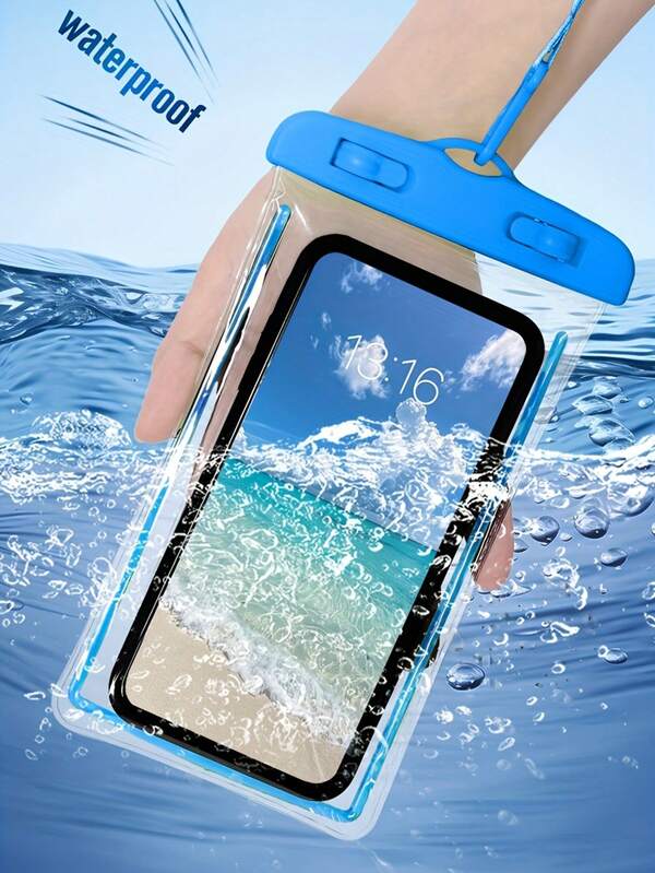 2 Stück Universelle transparente wasserdichte Handyhülle - IPX8 wasserdichte Handytasche zum Schwimmen/Strand/Sport, klare PVC Handytasche mit Schlüsselband, perfekt für Urlaub, Schulmaterial & Outdoor-Aktivitäten (passend für alle Smartphones) 1 Stück