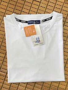 Men's T-Shirt, Polyamide, Cold Touch With Elastane, Dry Fit, Sports - 白色 - 查看 2