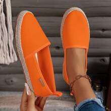 Mocasines tipo pescador retro clásicos para mujer, con suela de paja, unicolor minimalista y versátil, zapatos planos casuales, adecuados para el uso diario y todas las estaciones, nuevos zapatos para mujer 2025