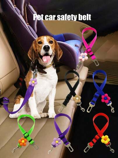 1条狗狗车载安全牵引绳，可伸缩反光减震牵引绳，适用于中大型犬，高强度耐啃咬宠物安全带，汽车旅行必备