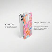 Coral Floral Phone Case, Retro Watercolor Aesthetic  Gift For Her  16 15 14 13 Pro Max MagSafe, Pixel 9 8 7,  S24 S23 S22 - 彩色 - 查看 7