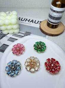 2pcs/Set Cute Flower Button Cover 3-Layer Camellia Cufflinks Cover For Shirt Button Clip Clothing Decoration Cuff Links No Sewing Button Suit Dress Accessories Gif (Due To Lighting And Angle During Photography, There May Be Slight Color Differences Between The Actual Object And The Image)