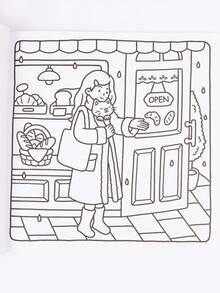 1PC Girls' Moment Coloring Book,With The Theme Of The Exquisite Life Of A Girl Living Alone,Makes Your Leisure Life Full Of Fun,For School Supplies,Back To School - Multicolor - View 5