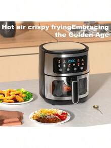 LIPETY Hot Air Fryer With Viewing Window - 5 Quart Compact - Digital Airfryer 5 Qt For 2-3 Persons - 5 Qt For Office, Dorm Room - 6-In-1 Baking, Toasting, Grilling, Reheating - 1400 W, 400 °F, Kitchen Airfryer, Worktop, Gift