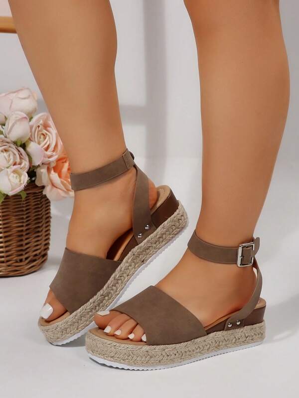 [Necessaria taglia grande e calzata larga] Sandali alla schiava con plateau minimali per donne, sandali estivi da vacanza