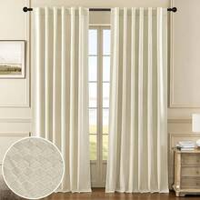 Timeper - cortina oscurecedora de terciopelo crema de 108 en 1 panel, con patrón de orejas de trigo, cortina de ventana con aislamiento térmico de lujo para sala de estar, recámara, pestaña trasera y - Beige Crema - Ver 5