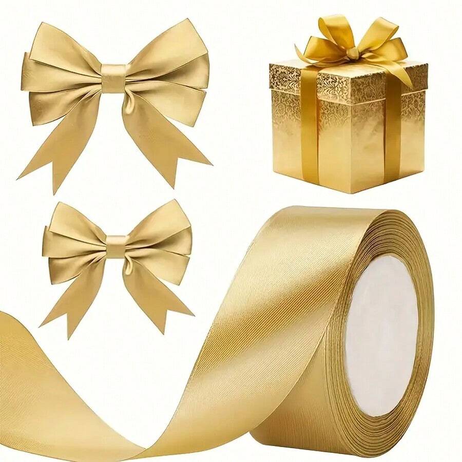 1 Roll Vibrant Multicolor Satin Ribbon, 1.57 Inches X 25 Yards, Suitable For Gift Wrapping, Headbands, Bouquets, Wreaths, DIY Projects And Wedding Decorations, Christmas Gift Tying Ribbon