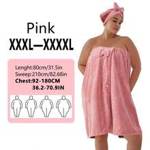 1 Set Bathrobe & Hair Towel, Plus Size Up To 300lbs, Large Absorbent Bathrobe & Wrap Skirt