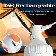 4pcs Rechargeable LED Camping Lanterns With USB Charging, Hands-Free Tent Light & Hook - Perfect For Adventure, Climbing, Emergencies & Holidays, Camping Accessories - 白色 - 查看 3