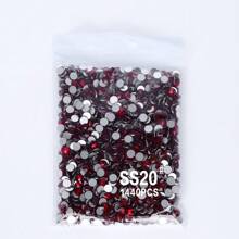 SS3-SS60 Deep Red High Quality Glass Flat Bottom Diamond With 12 Equal Cut Facets, Suitable For DIY Jewelry, Clothing And Other DIY Projects