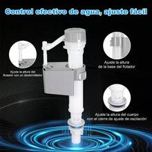 1 juego de herrajes y válvula de descarga para inodoro sistema dual pulsador de 20 cm. Kit completo de reparación de tanque de inodoro con válvula de llenado y aleta de válvula de inodoro - Blanco - Ver 6