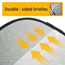 宠物静电除毛手套 - 黑色聚丙烯猫咪美容手套，带黄色装饰，有效去除毛发和头皮屑，适合猫咪和狗狗，宠物美容必备 | 时尚宠物配件 | 耐用宠物美容手套 黑色聚丙烯猫咪梳理手套 宠物静电除毛手套 - 彩色 - 查看 4