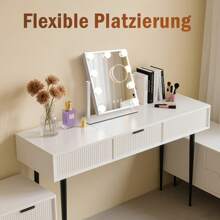 ZMH Espejo de maquillaje iluminado con 9 LED, espejo cosmético pequeño con luz, espejo de mesa giratorio de 360°, 3 modos, espejo de maquillaje con atenuación táctil.