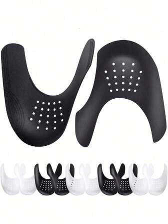 1 Pair/3 Pairs Of Sports Shoe Toe Anti Wrinkle Covers, Shoe Protectors, Available In White And Black, With Anti Wrinkle Shields To Prevent Creases In Sports Shoes And Tennis Shoes, Lightweight And Durable, Comfortable And Breathable For Girls