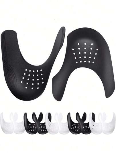 1 par/3 pares de protetores antirrugas para biqueira de calçados esportivos, disponíveis em branco e preto, com protetores antirrugas para evitar vincos em calçados esportivos e tênis, leves e duráveis, confortáveis e respiráveis para meninas