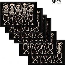 1/4/6件万圣节系列餐垫，主要属于万圣节，节日餐垫，适合派对厨房餐厅装饰，防滑耐热，万圣节快乐餐垫农舍室内厨房餐桌装饰家庭派对，适用于厨房餐桌，室内/室外可洗餐垫可擦拭桌垫。