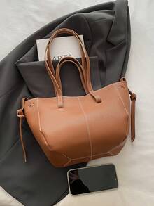 Nueva bolsa de hombro versátil de unicolor de lujo para mujer