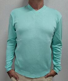 Men's Cold Weather Blouse | Men's Knitted Sweater | Winter Knitted Wool Pullover Long Sleeve V-Neck - 青綠色 - 查看 10