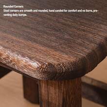 Taburete de madera 3 en 1 Taburete para cambiar zapatos Mesilla de noche 30x30x25cm, Taburete de madera para cambiar zapatos con cajón de almacenamiento Mesilla de noche para la entrada de la oficina Apartamento en casa - Construcción robusta, bordes lisos - Marrón - Ver 11