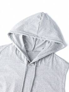 Sudadera con capucha y cordón casual para hombre - Gris - Ver 8