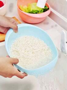 Cesta de drenaje duradera para lavar arroz, cesta multifuncional para el hogar para lavar arroz y escurrir verduras, utilizada para almacenar frutas y verduras, filtro de viaje multifuncional, cesta de filtro de viaje, filtro para lavar arroz