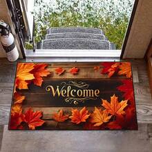 Maple Leaf Pattern Welcome Doormat, Entrance Mat, Non-Slip, Dirt-Resistant, Easy To Clean, Suitable For Home Decor