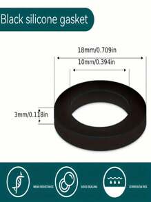 10/30 piezas Conectores de grifo para el hogar, junta de goma negra a prueba de fugas, anillo de goma de sellado para tuberías de 1/2", junta de grifo, goma de silicona de sellado, delantal resistente al calor y al frío, conexión de drenaje a prueba de explosiones, junta de 3 mm de espesor resistente al calor y a las fugas