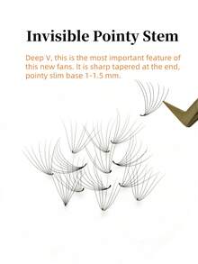 600 Pcs 3D 4D 5D 6D 7D 8D Premade Fans Eyelash Extensions 8-15mm Length 0.07mm C Curl Premade Lash Extensions Fans Pointed Base Pre Made Volume Lashes Pre Fanned Lash Extensions Middle Stem Lash Clusters Individual Eyelashes - C - View 3