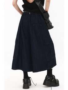 Quần jeans ống rộng dài 7/10, túi tua rua cổ điển, quần ống đứng bó ống đứng thoải mái mới cho mùa hè - Rửa tối - Xem 4