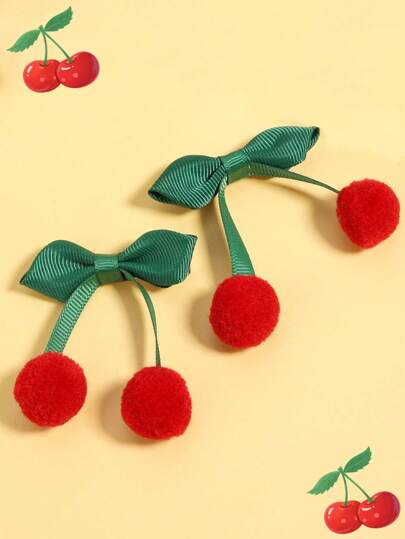 2PCS Girls Grape Hair Clips, Cute Green And Red Hairpins For Girls, Fashion Alligator Clips For Daily And Out, Sweet Hair Accessories