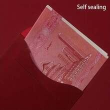 6pcs Minimalist Gold Foil Print Red Envelope, Suitable For New Year Decoration, Valentine's Day, Chinese New Year Red Envelope, New Year Gift, Birthday Gift, Party, Wedding, Best Choice! - Red - View 6