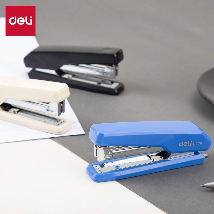 Deli Complete Stapler Set (1 Stapler + 1 Box Staples), Heavy Duty 25-Sheet Capacity, Smooth Press Design, Perfect For Office, College & Home Use,For School Supplies,Back To School - one-size - View 1