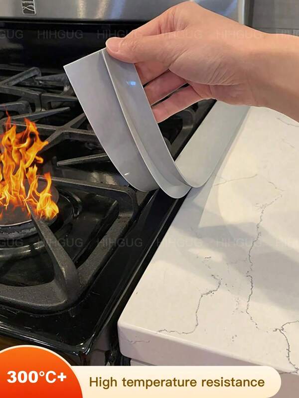 2/4 pezzi Guarnizione flessibile in silicone organico resistente ad alte temperature per cucina, copertura per fessure del fornello a gas, resistente a olio e sporco, riempitore per spazio del fornello, sigillante resistente al calore per fessure tra piano cottura e piano di lavoro, facile da pulire (bianco/grigio/nero)