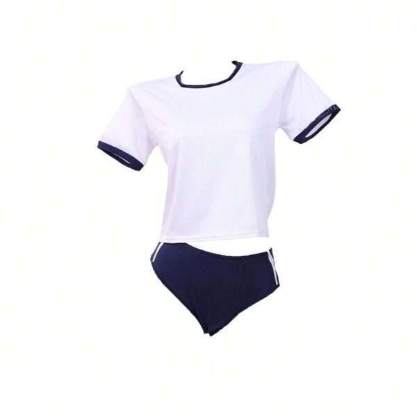 Japanisches Anime-Mädchen Studenten-Gymnastik-Trainingsanzug, Cheerleader-Uniform, Kostüm für Schulmädchen-Sport Sukumizu Cosplay