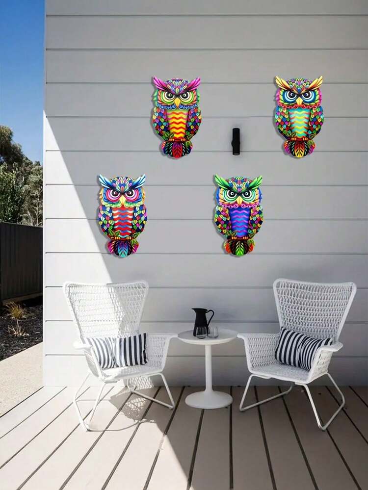 Set 3 Decorazioni Da Parete In Metallo A Forma Di Farfalla Per Esterno, Sculture Colorate Fatte A Mano Per Giardino, Patio, Recinzione, Colore Sfumato - 3