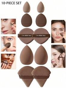 50-10pcs Makeup Sponge Set, Makeup Blender, Professional Makeup Blending Sponge Wholesale, Hoarding, Super Soft Concealer Sponge, Facial Makeup Tools, Suitable For Foundation, Powder, Toner,Makeup,Cheap,Room Decor,Vanity,Travel,Bedroom,Makeup Accessories,Puff,Makeup Blender,Powder Puff,Makeup Sponge,Cheap,Stocking Stuffers,Makeup,Makeup Tools,Cheap Stuff,Gifts,Gifts For Women,Christmas Gifts